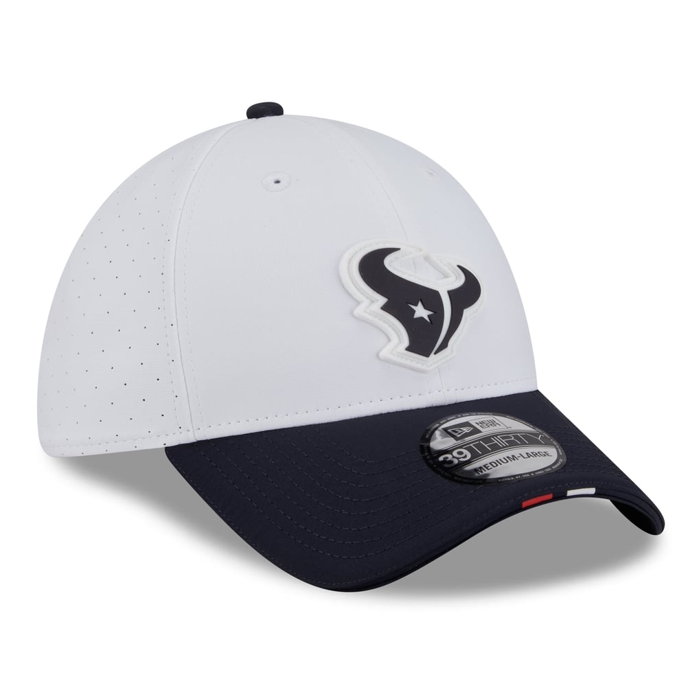  Houston Texans New Era 2025 NFL Training Camp 39THIRTY Flex Hat - White/Navy