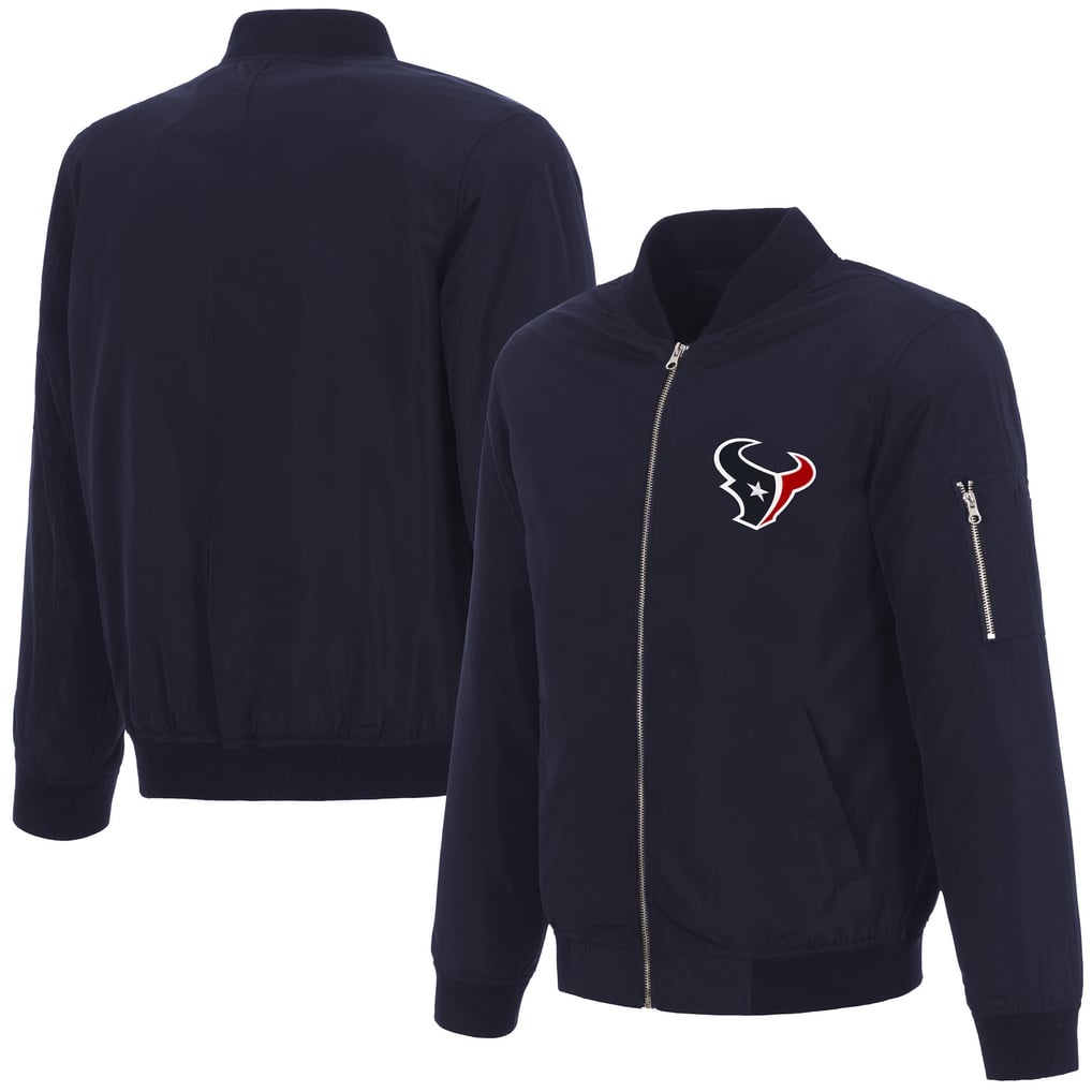 Houston Texans NFL Pro Line by JH Design Full-Zip Bomber Lightweight Jacket - Navy