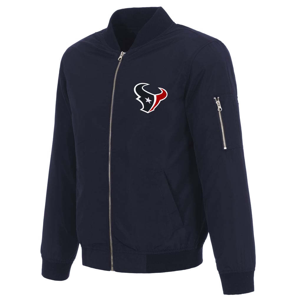 Houston Texans NFL Pro Line by JH Design Full-Zip Bomber Lightweight Jacket - Navy