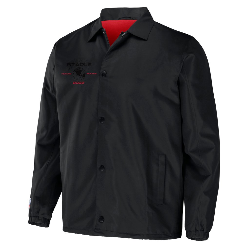 Houston Texans NFL x Staple Coaches Full-Snap Jacket - Black