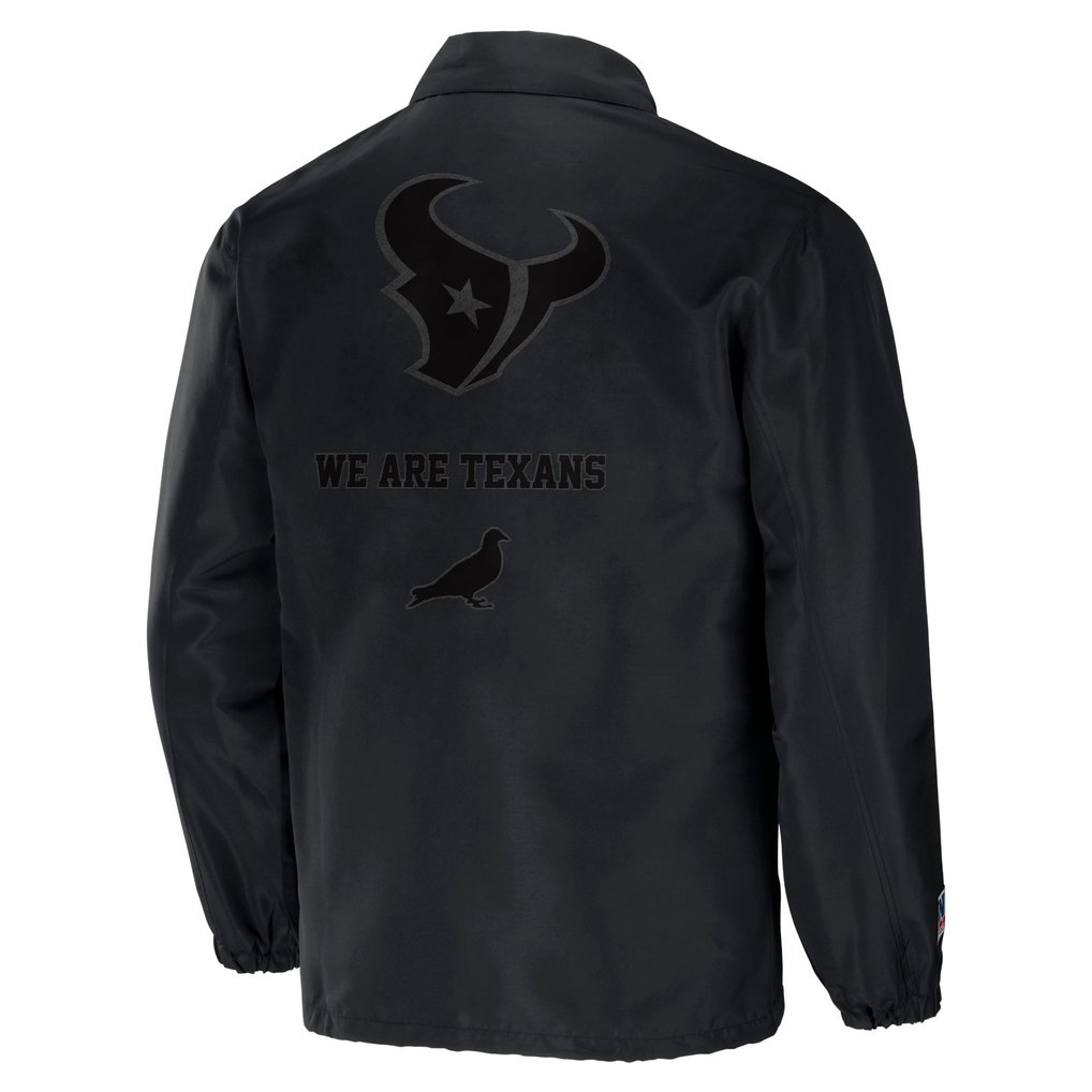 Houston Texans NFL x Staple Coaches Full-Snap Jacket - Black