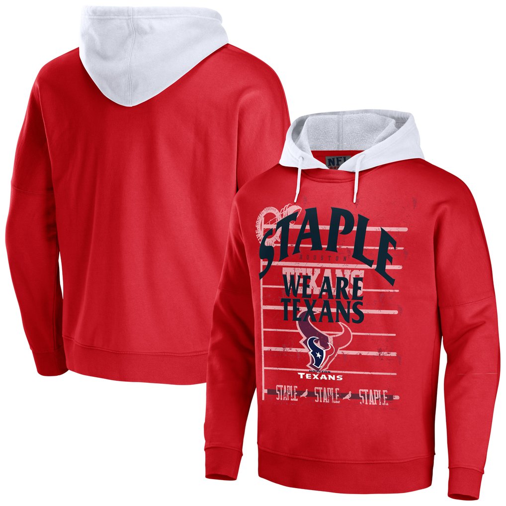 Houston Texans NFL x Staple Throwback Vintage Wash Pullover Hoodie - Navy