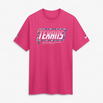 Houston Texans Nike 2026 NFL Crucial Catch Tri-Blend Dri-FIT T-Shirt - Pink