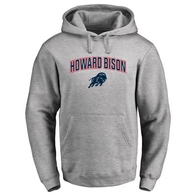 Howard Bison Proud Mascot Pullover Hoodie Ash