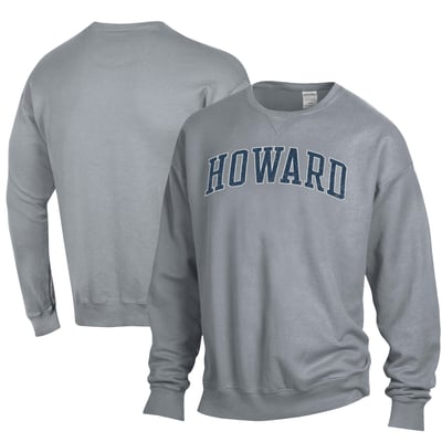 Howard Bison ComfortWash Garment Dyed Fleece Crewneck Pullover Sweatshirt - Gray