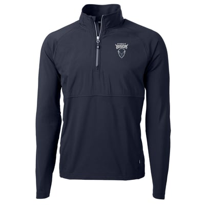 Howard Bison Cutter & Buck Adapt Eco Knit Hybrid Recycled Quarter-Zip Pullover Top - Navy