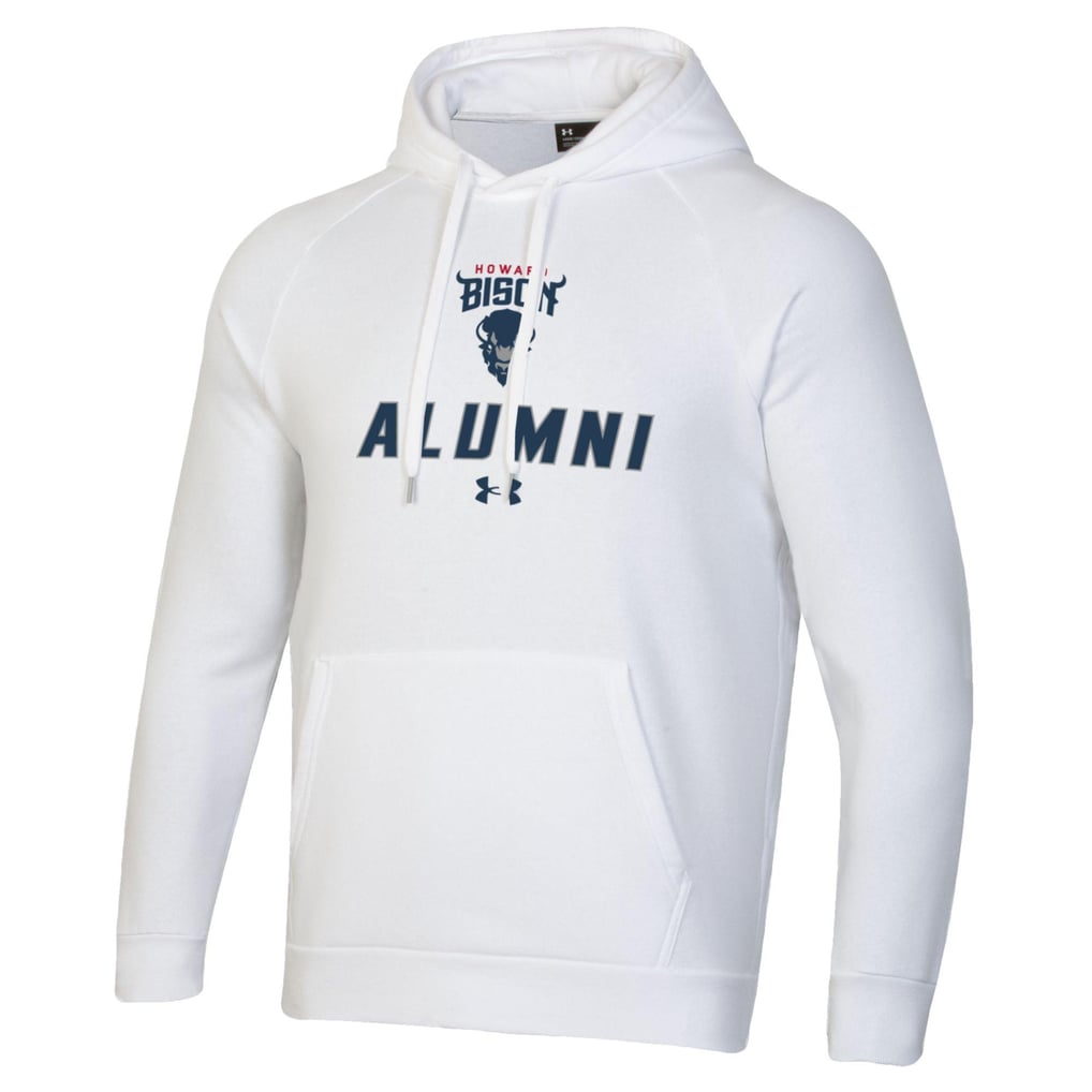 Howard Bison Under Armour Alumni Rival Fleece Pullover Hoodie - White