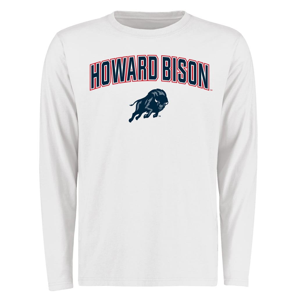 Howard Bison Proud Mascot Long Sleeve T-Shirt - White