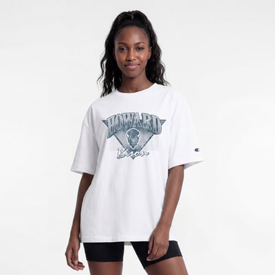  Howard Bison Champion Women's Retro Oversized T-Shirt - White