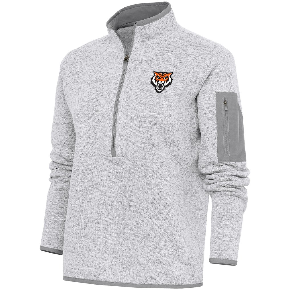  Idaho State Bengals Antigua Women's Fortune Half-Zip Pullover Jacket - Heather Gray