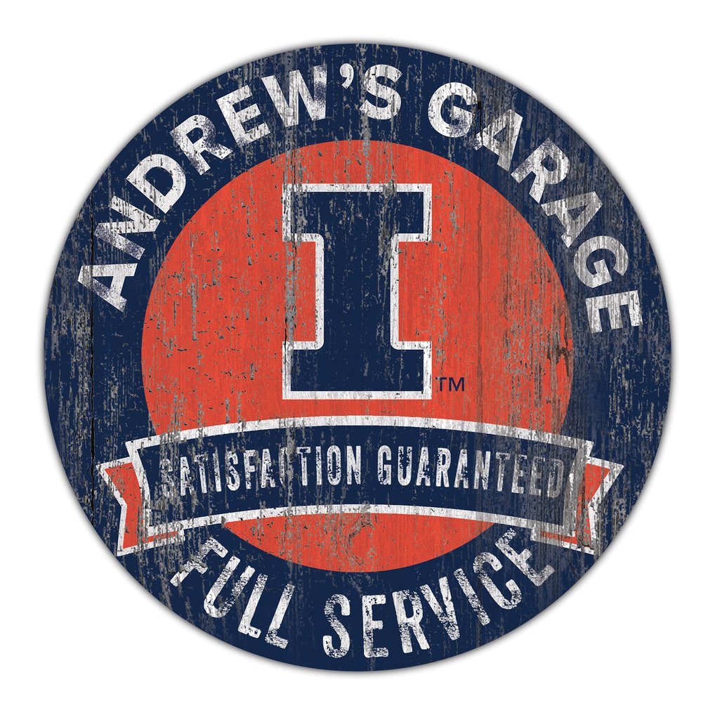 Illinois Fighting Illini 16" Customizable Garage Circle