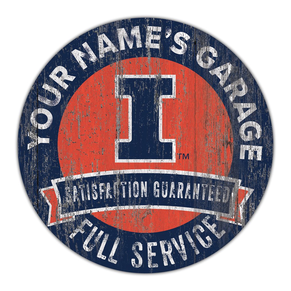 Illinois Fighting Illini 16" Customizable Garage Circle