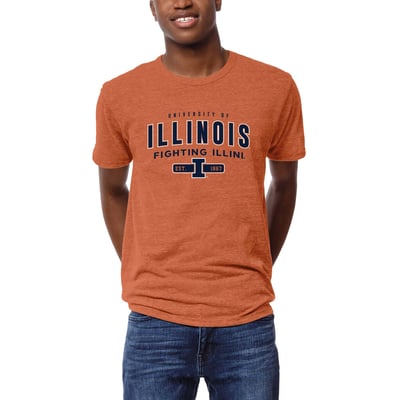 Illinois Fighting Illini League Collegiate Wear  Victory Falls Tri-Blend T-Shirt - Heather Orange
