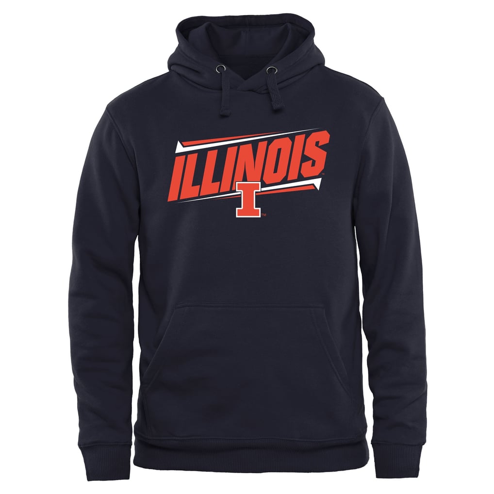 Illinois Fighting Illini Double Bar Pullover Hoodie - Navy