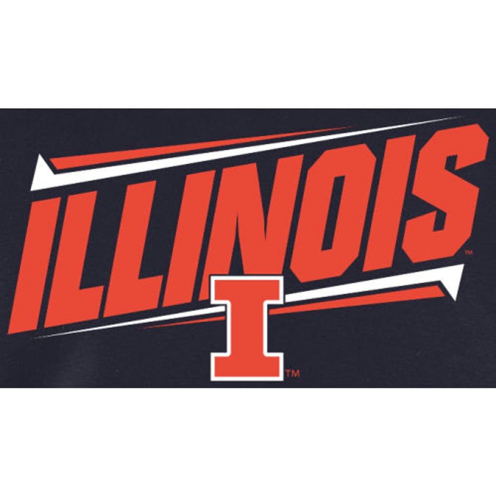 Illinois Fighting Illini Double Bar Pullover Hoodie - Navy