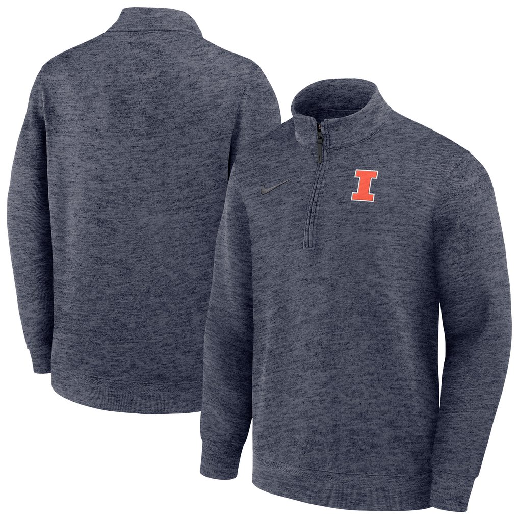 Illinois Fighting Illini Nike Coaches Dri-FIT Half-Zip Pullover - Navy