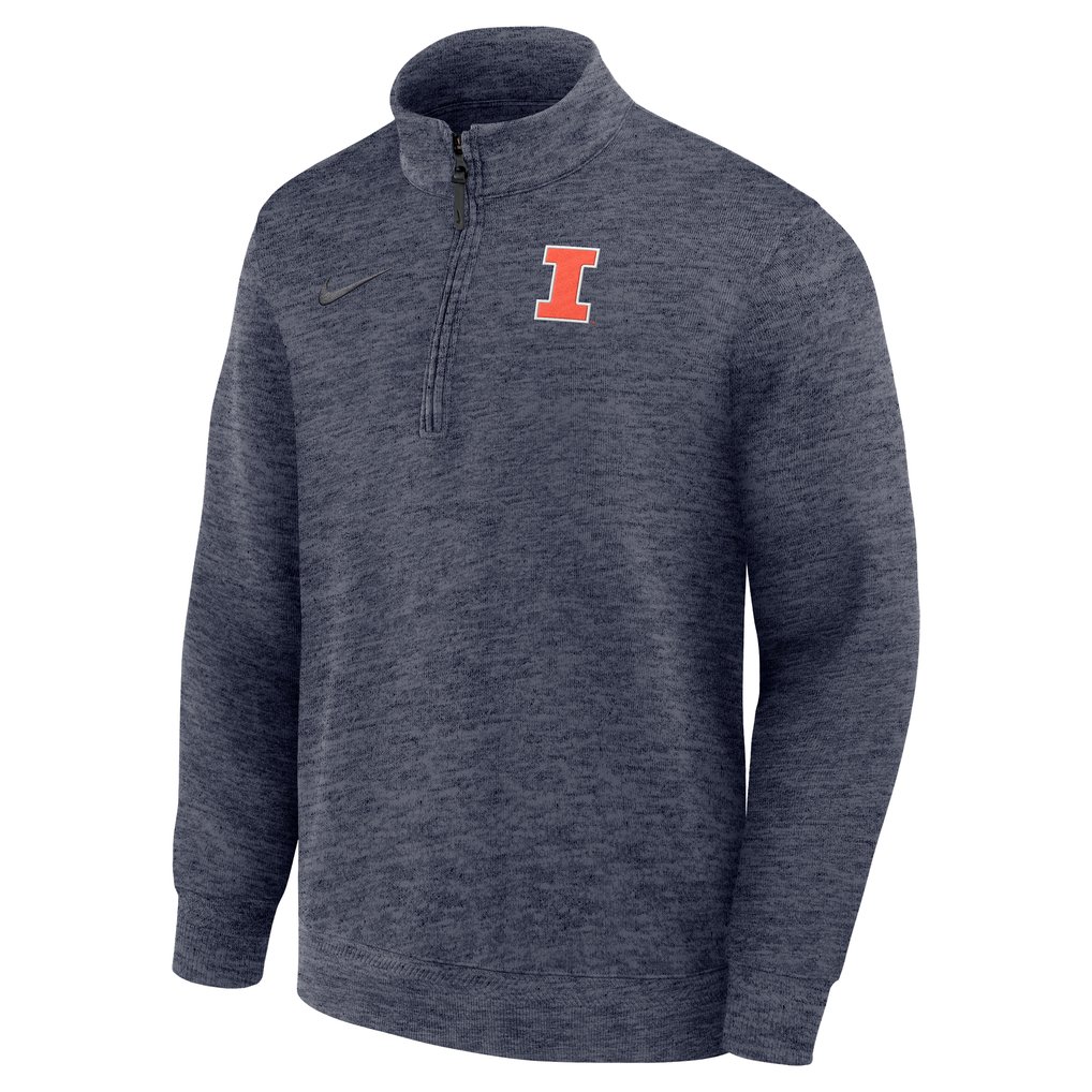 Illinois Fighting Illini Nike Coaches Dri-FIT Half-Zip Pullover - Navy
