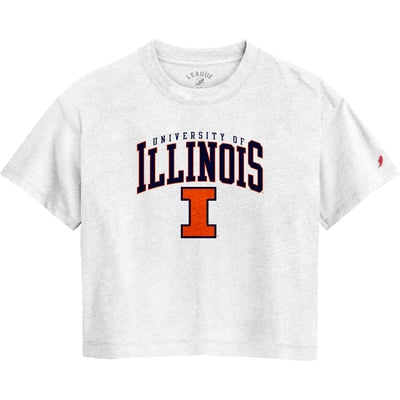  Illinois Fighting Illini League Collegiate Wear Women's Intramural Midi Tri-Blend T-Shirt - White