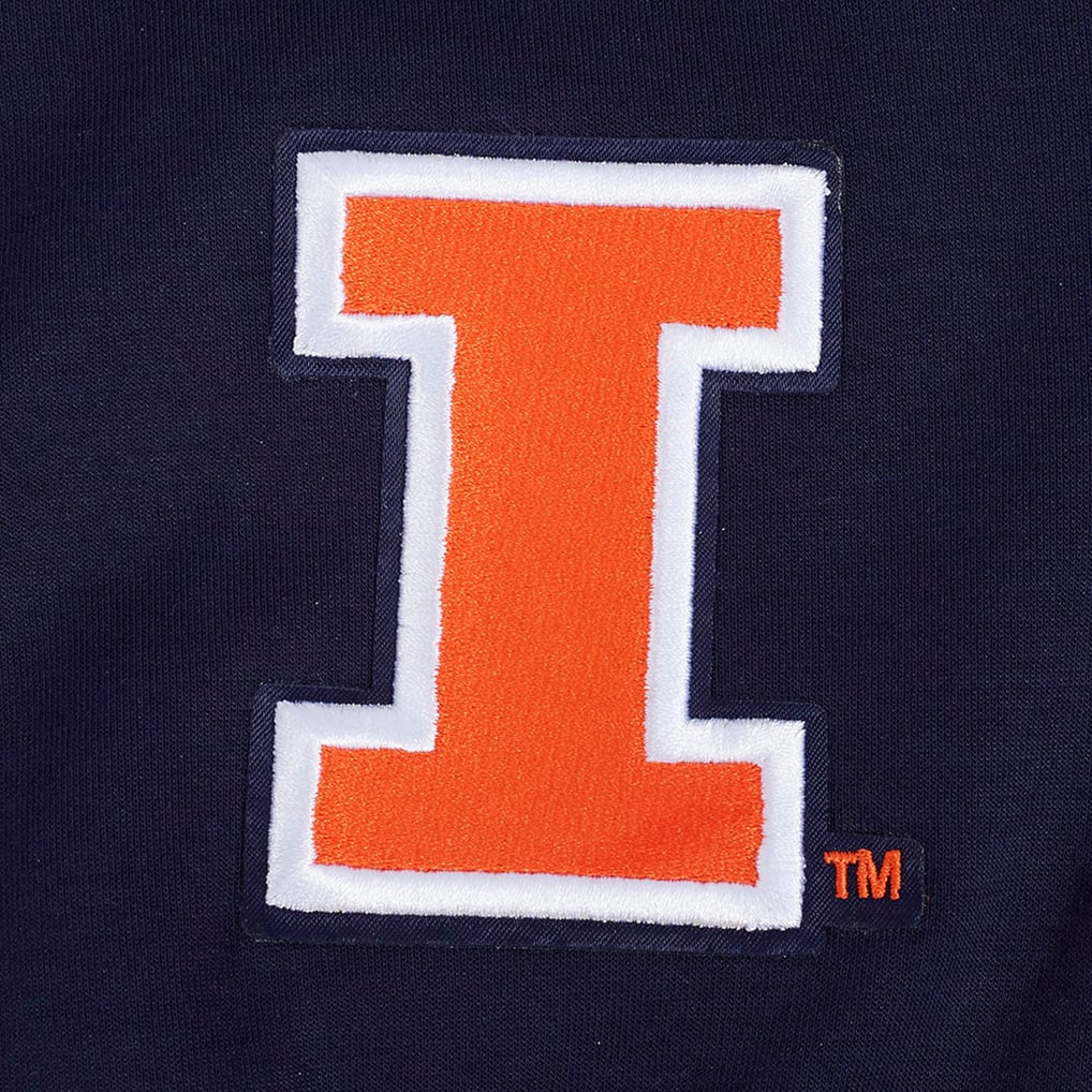 Illinois Fighting Illini Pro Standard Women's Sequin Boxy Cropped Pullover Sweatshirt - Navy