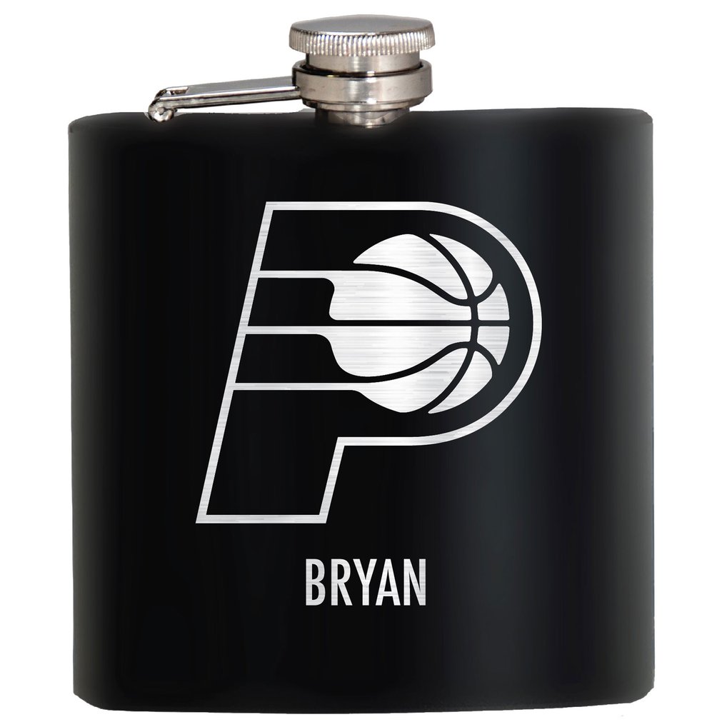 Indiana Pacers 6oz. Personalized Stealth Hip Flask - Black