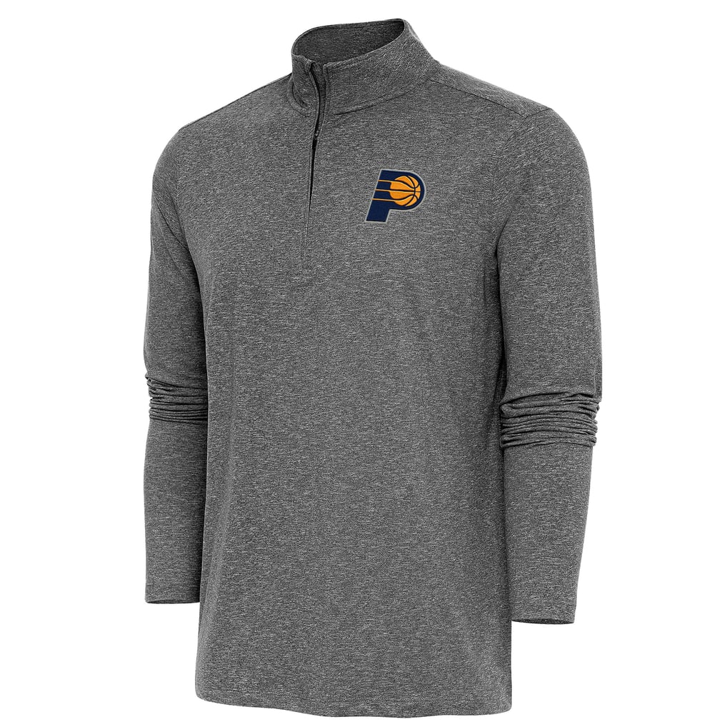  Indiana Pacers Antigua Hunk Quarter-Zip Pullover Top - Heather Black