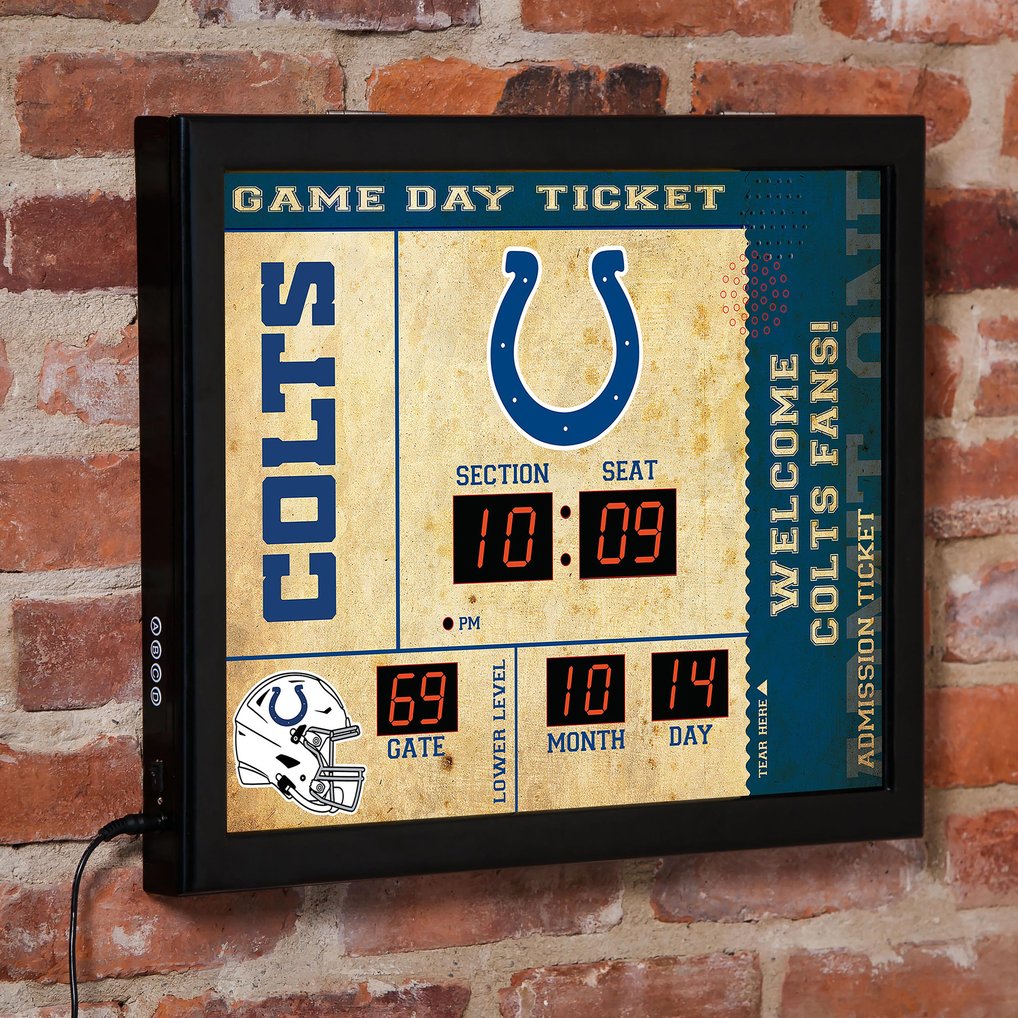  Indianapolis Colts 15" x 19" Bluetooth Scoreboard Wall Clock
