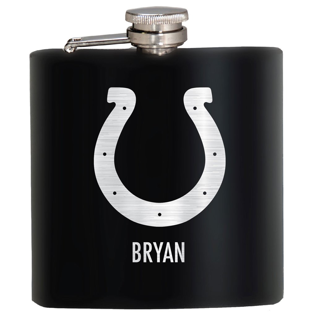 Indianapolis Colts 6oz. Personalized Stealth Hip Flask - Black