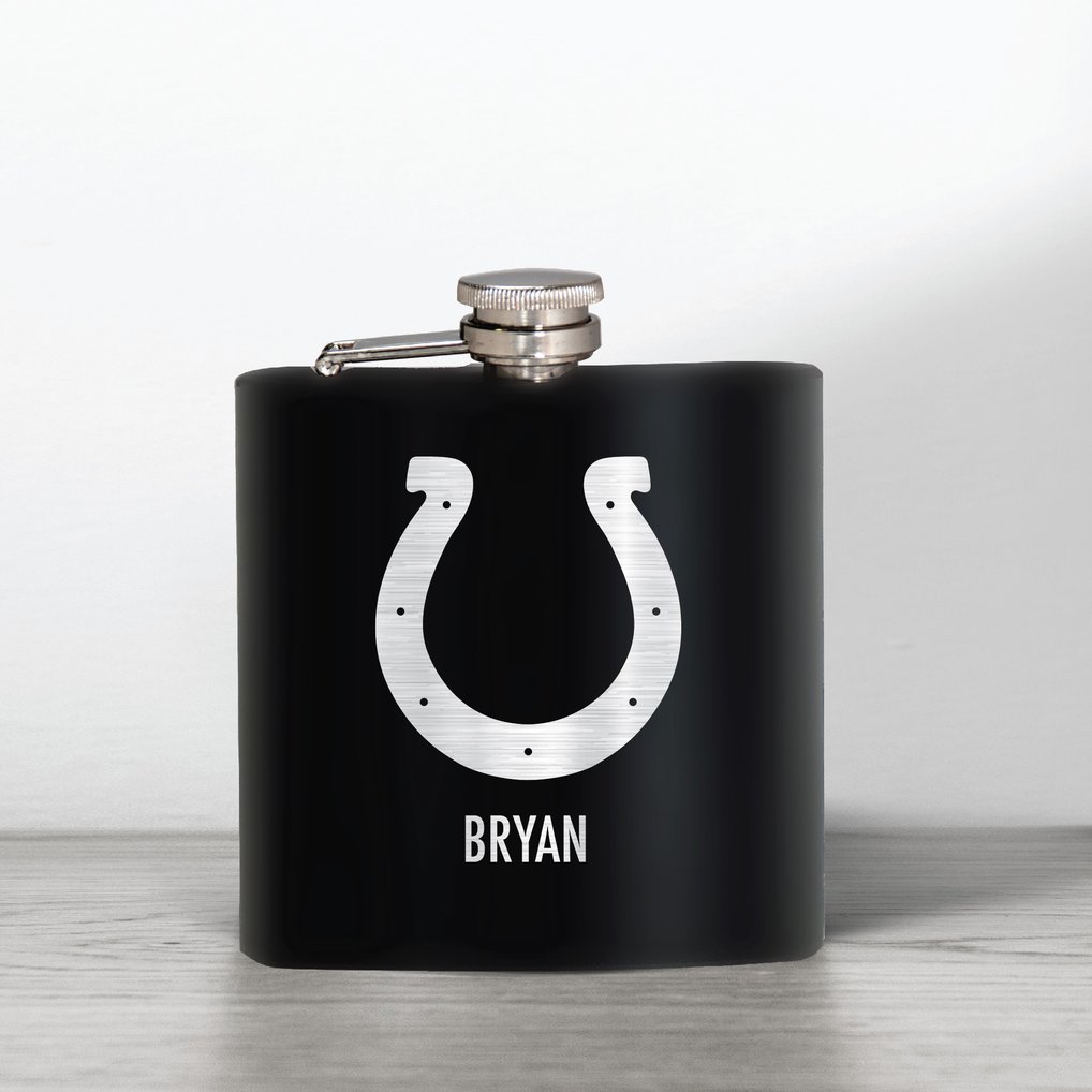 Indianapolis Colts 6oz. Personalized Stealth Hip Flask - Black