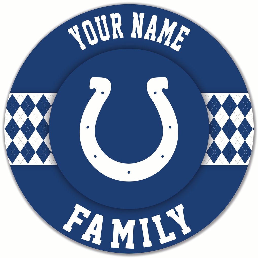 Indianapolis Colts 16" Personalized Circle Wall Art