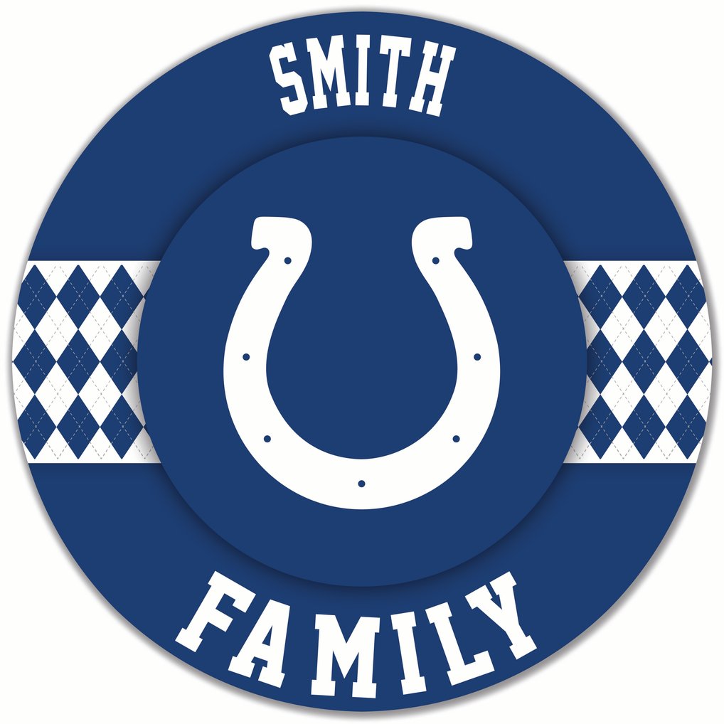 Indianapolis Colts 16" Personalized Circle Wall Art