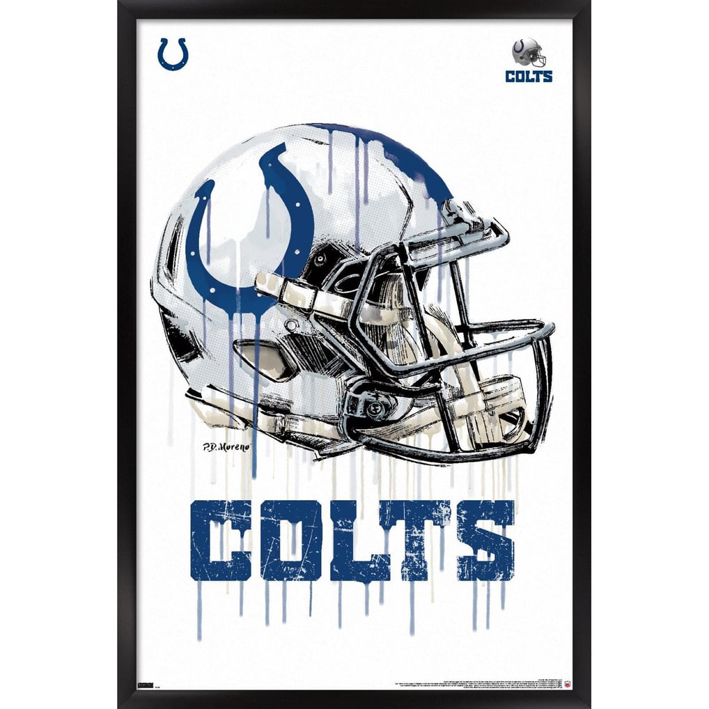 Indianapolis Colts 24.25'' x 35.75'' Framed Helmet Poster