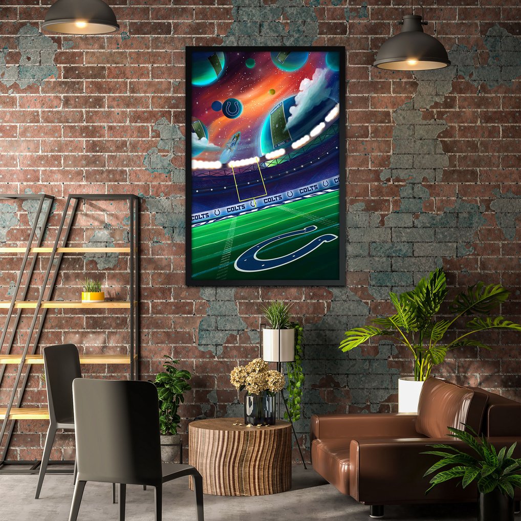Indianapolis Colts Galaxy Print Framed Art