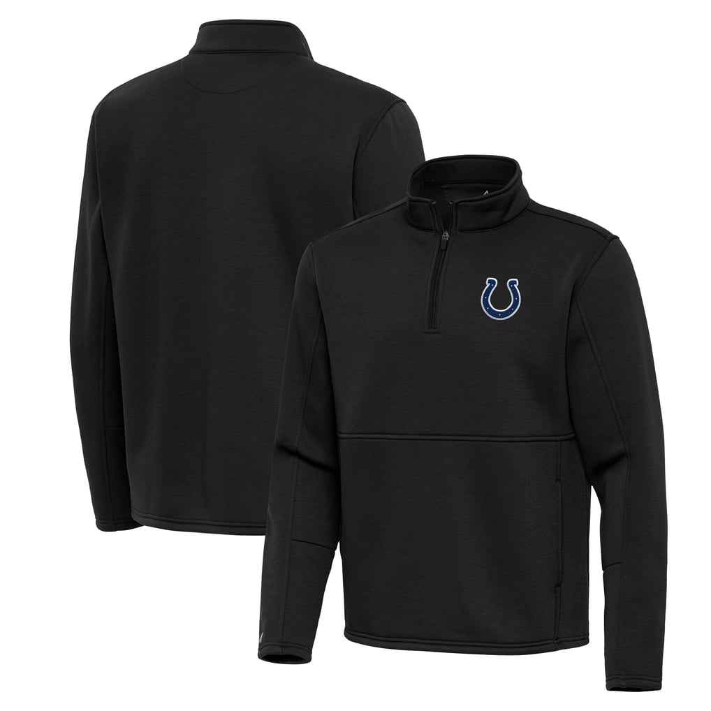 Indianapolis Colts Antigua Twist Quarter-Zip Pullover Jacket - Black