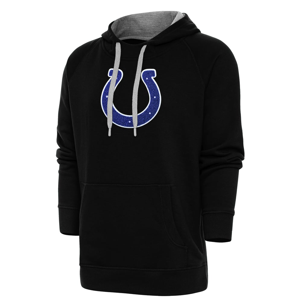Indianapolis Colts Antigua Victory Chenille Pullover Hoodie - Black