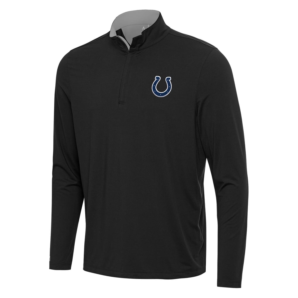 Indianapolis Colts Antigua Content Quarter-Zip Pullover Top - Black/Gray