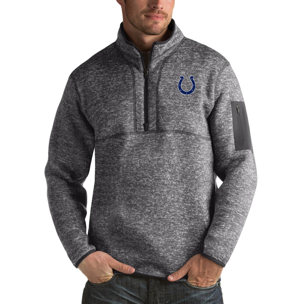 Indianapolis Colts Antigua Fortune Big & Tall Quarter-Zip Pullover Jacket - Charcoal