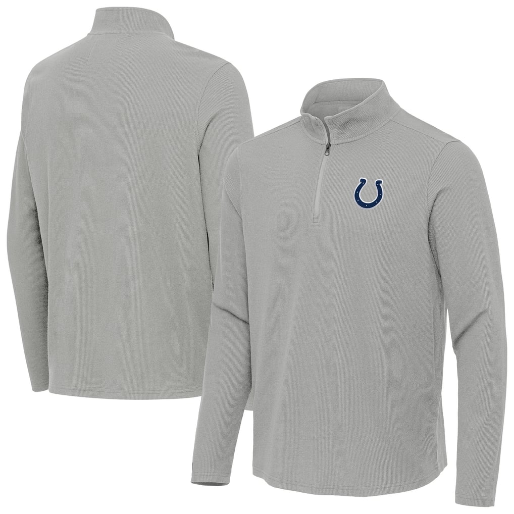 Indianapolis Colts Antigua Sync Tri-Blend Quarter-Zip Pullover -  Heather Gray