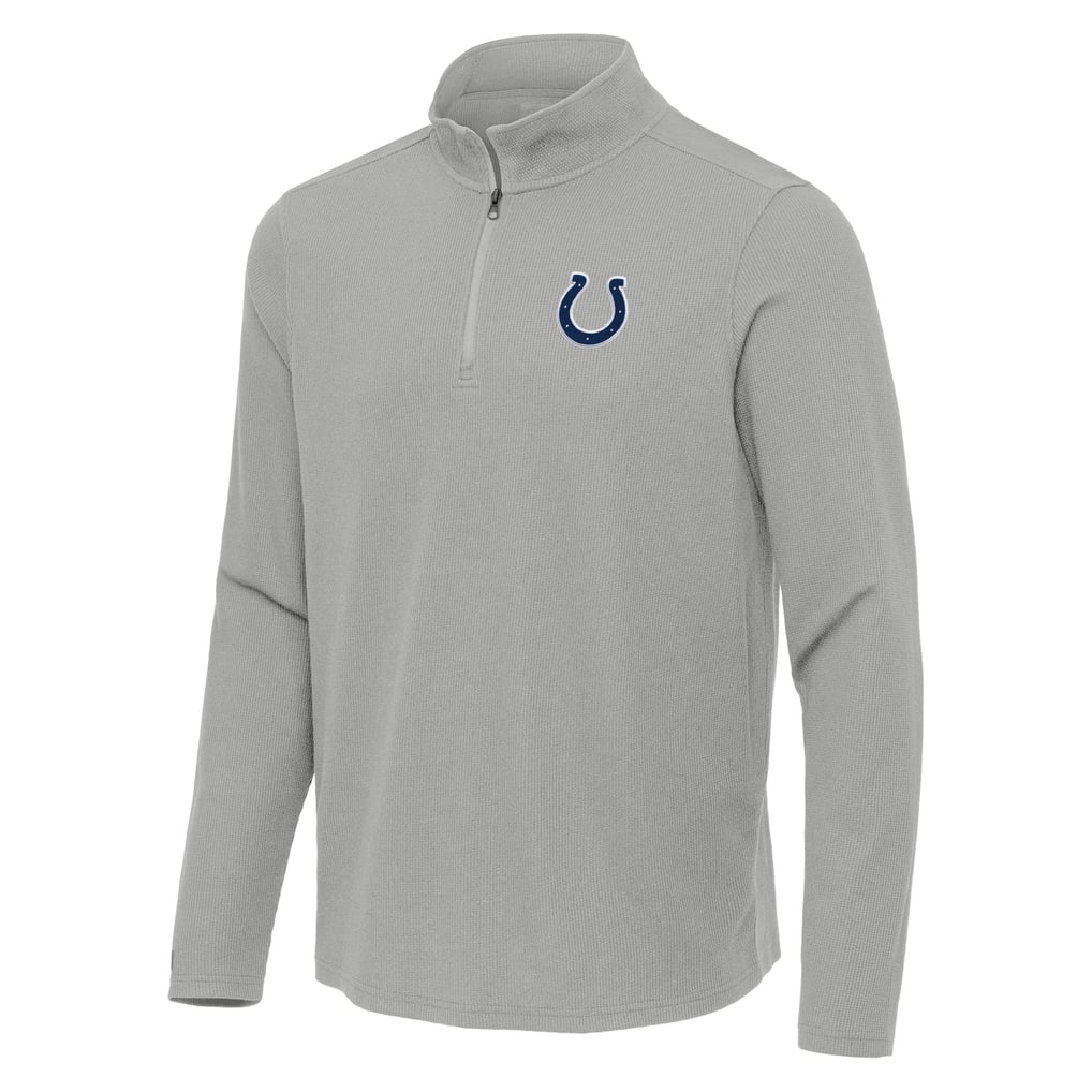 Indianapolis Colts Antigua Sync Tri-Blend Quarter-Zip Pullover -  Heather Gray