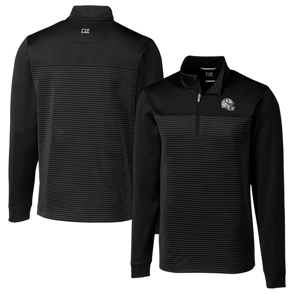  Indianapolis Colts Cutter & Buck Traverse Stripe Stretch Quarter-Zip Pullover Top - Black