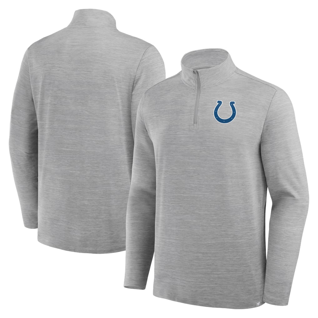 Indianapolis Colts Fanatics Clutch Quarter-Zip Pullover - Heather Gray