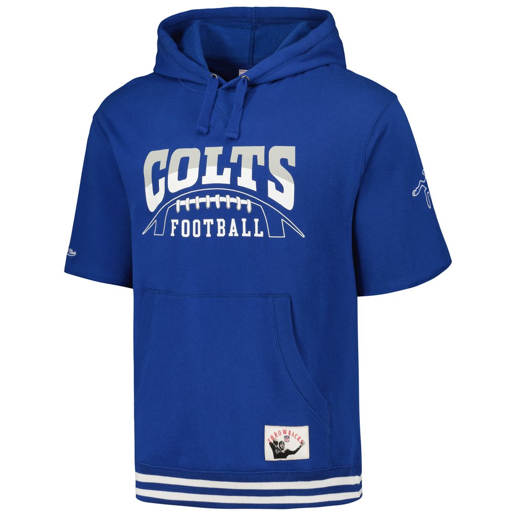 Indianapolis Colts Mitchell & Ness Pre-Game Short Sleeve Pullover Hoodie - Royal