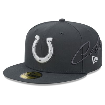 Indianapolis Colts New Era 2026 Rivalries Collection Fan Pack Side Script 59FIFTY Fitted Hat - Anthracite