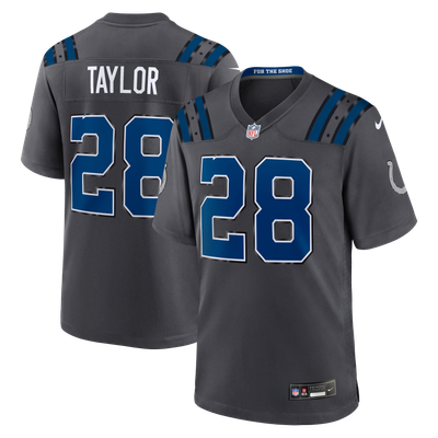 Jonathan Taylor Indianapolis Colts Nike 2026 Rivalries Collection Game Jersey - Anthracite