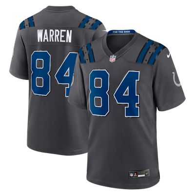 Tyler Warren Indianapolis Colts Nike 2026 Rivalries Collection Game Jersey - Anthracite