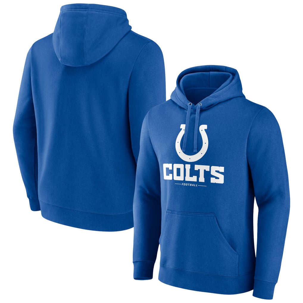 Indianapolis Colts Logo Team Lockup Fitted Pullover Hoodie - Royal