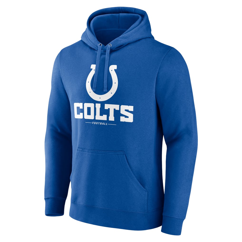 Indianapolis Colts Logo Team Lockup Fitted Pullover Hoodie - Royal
