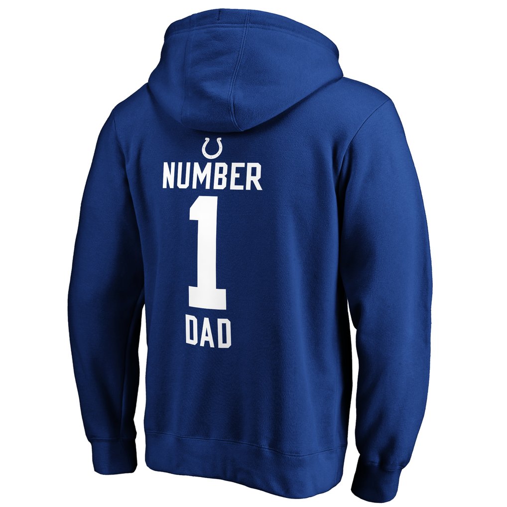 Indianapolis Colts #1 Dad Pullover Hoodie - Royal