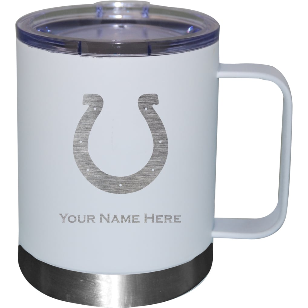 Indianapolis Colts 12oz. Personalized Stainless Steel Lowball with Handle - White