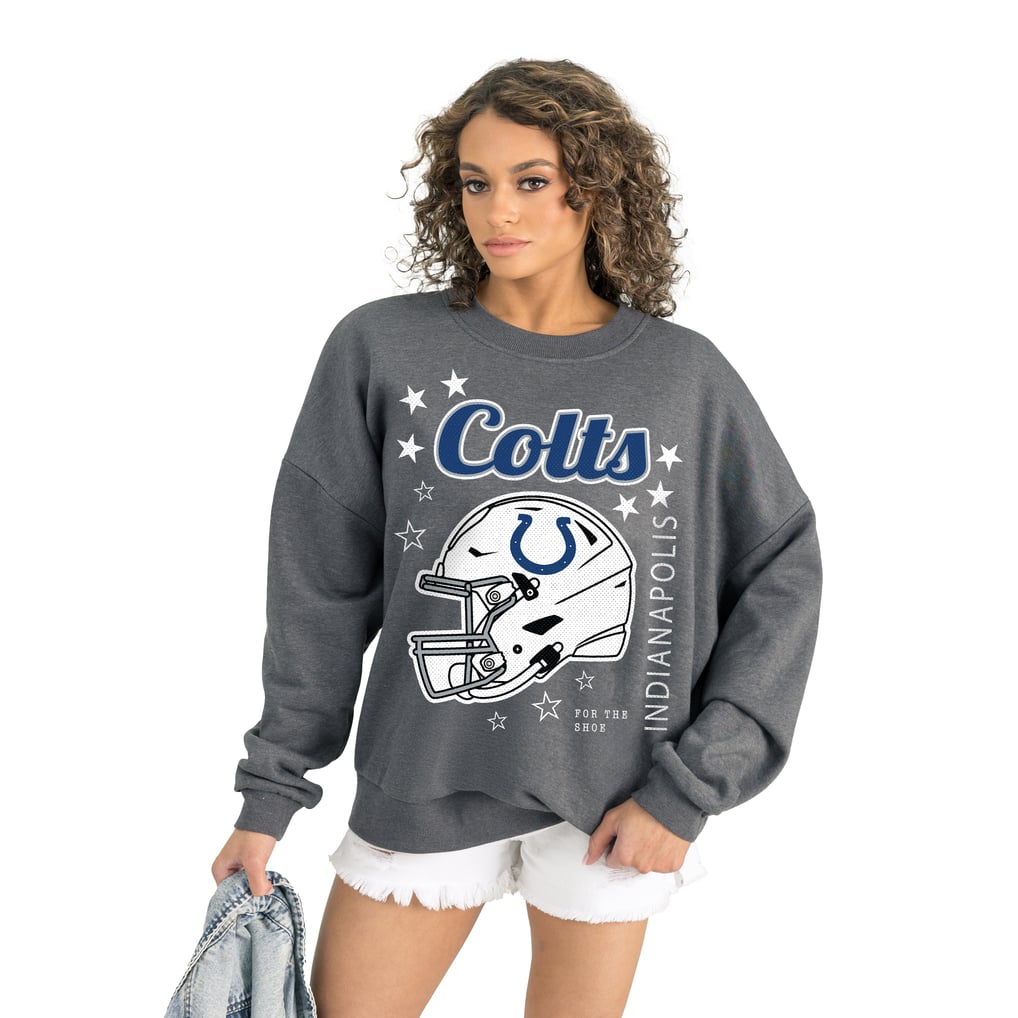 Indianapolis Colts Gameday Couture Women's Ready to Rumble Premium Fleece Pullover Sweatshirt - Gray
