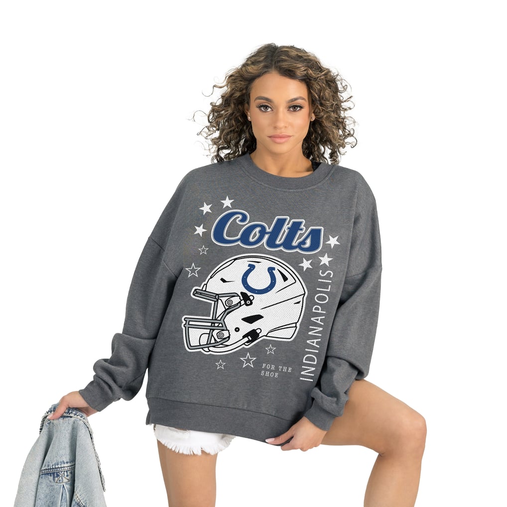 Indianapolis Colts Gameday Couture Women's Ready to Rumble Premium Fleece Pullover Sweatshirt - Gray